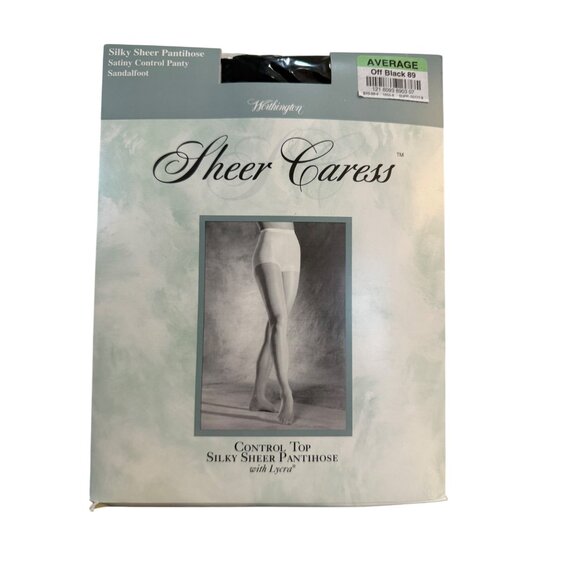 Worthington Control Top Silky Sheer Pantyhose Off Black Sandalfoot Size Average - Picture 1 of 8
